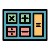 Math calculator icon color outline vector