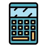 Mathematical calculator icon color outline vector