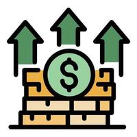 Grow up money stack icon color outline vector