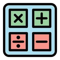 Student calculator icon color outline vector