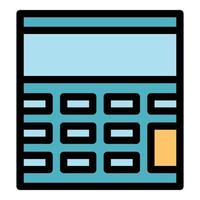 Calculating device icon color outline vector