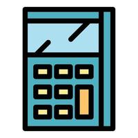 Calculator math device icon color outline vector