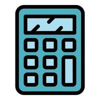 Office calculator icon color outline vector