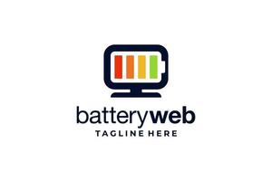 logotipo de web de indicador de batería colorido vector