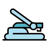 Manual hole punch icon color outline vector