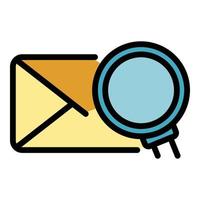 Find mail icon color outline vector