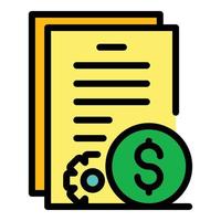 Money papers icon color outline vector