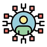 Restructuring scheme icon color outline vector