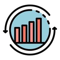 Recycle money graph icon color outline vector