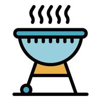 Portable brazier icon color outline vector