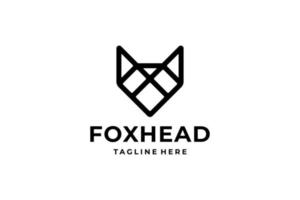 black white fox head logo vector