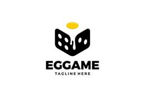 black yellow egg game dice logo vector