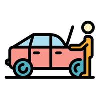 Auto mechanic icon color outline vector