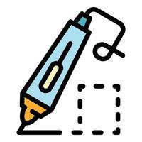 3d doodler pen icon color outline vector
