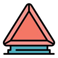 Car emergency triangle icon color outline vector