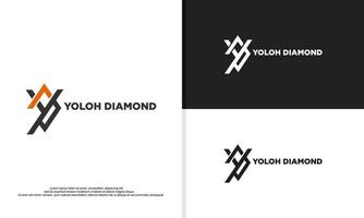 diamond simple logo design illustration. vector