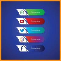 colección de logotipos de redes sociales populares. facebook, instagram, twitter, linkedin, youtube, telegram, vimeo, snapchat, whatsapp. conjunto editorial realista. vector