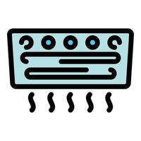 Wall air conditioner icon color outline vector