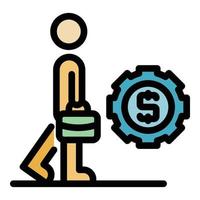 Gear company finance manager icon color outline vector