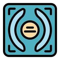 Digital smart scales icon color outline vector