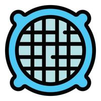 Round ventilation grids icon color outline vector