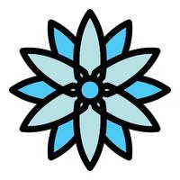 Pointed blades rotator icon color outline vector