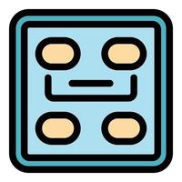 Smart scales device icon color outline vector
