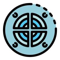 Round ventilation grate icon color outline vector