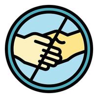 No handshake icon color outline vector