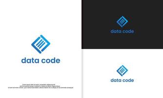 gradient tech logo symbol data and code vector