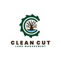 cutting logo, land management graphic design vector