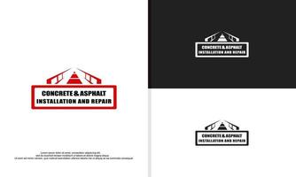 concrete and asphalt construction logo design illustration vector