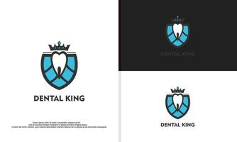 rey dental, ilustración de diseño de logotipo de dentista vector