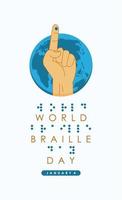 world braille day vertical poster template vector stock