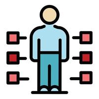 Worker responsibilities icon color outline vector