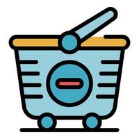 Remove from cart icon color outline vector