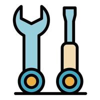 Repair tools icon color outline vector