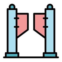 Pay gate icon color outline vector