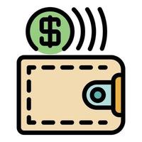 Wireless payment icon color outline vector