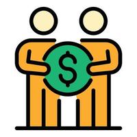 Money profit icon color outline vector