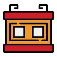 Car battery icon color outline vector