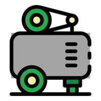 Air compressor unit icon color outline vector