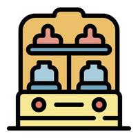 Bottle heater icon color outline vector