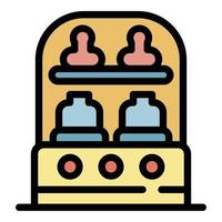 Sterilizing bottle machine icon color outline vector