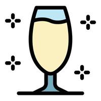 Coupe champagne icon color outline vector