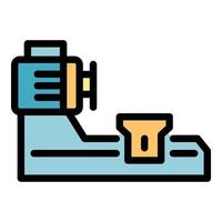 Industry lathe icon color outline vector