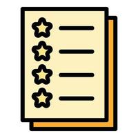 Star points checklist icon color outline vector
