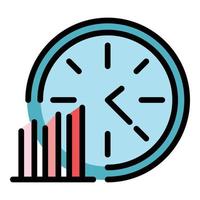 Time graph evolution icon color outline vector