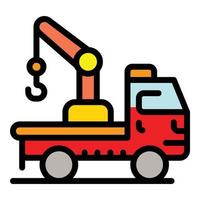 Tow truck icon color outline vector