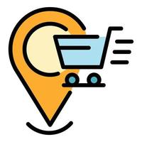 Purchasing location icon color outline vector